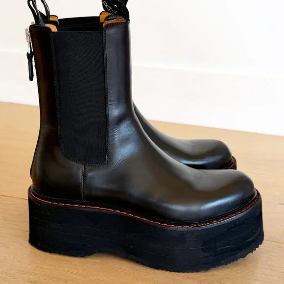 R13 DOUBLE STACK CHELSEA BOOT black - Picture 2 of 15